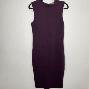 Vince ribbed pencil dress mulberry shealth fitted